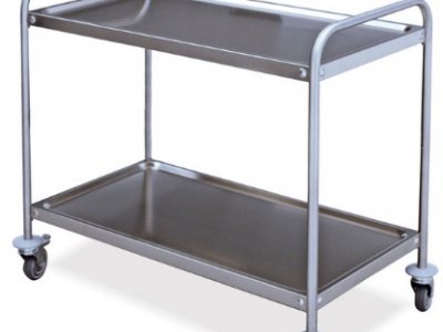 Carrello inox 2 ripiani