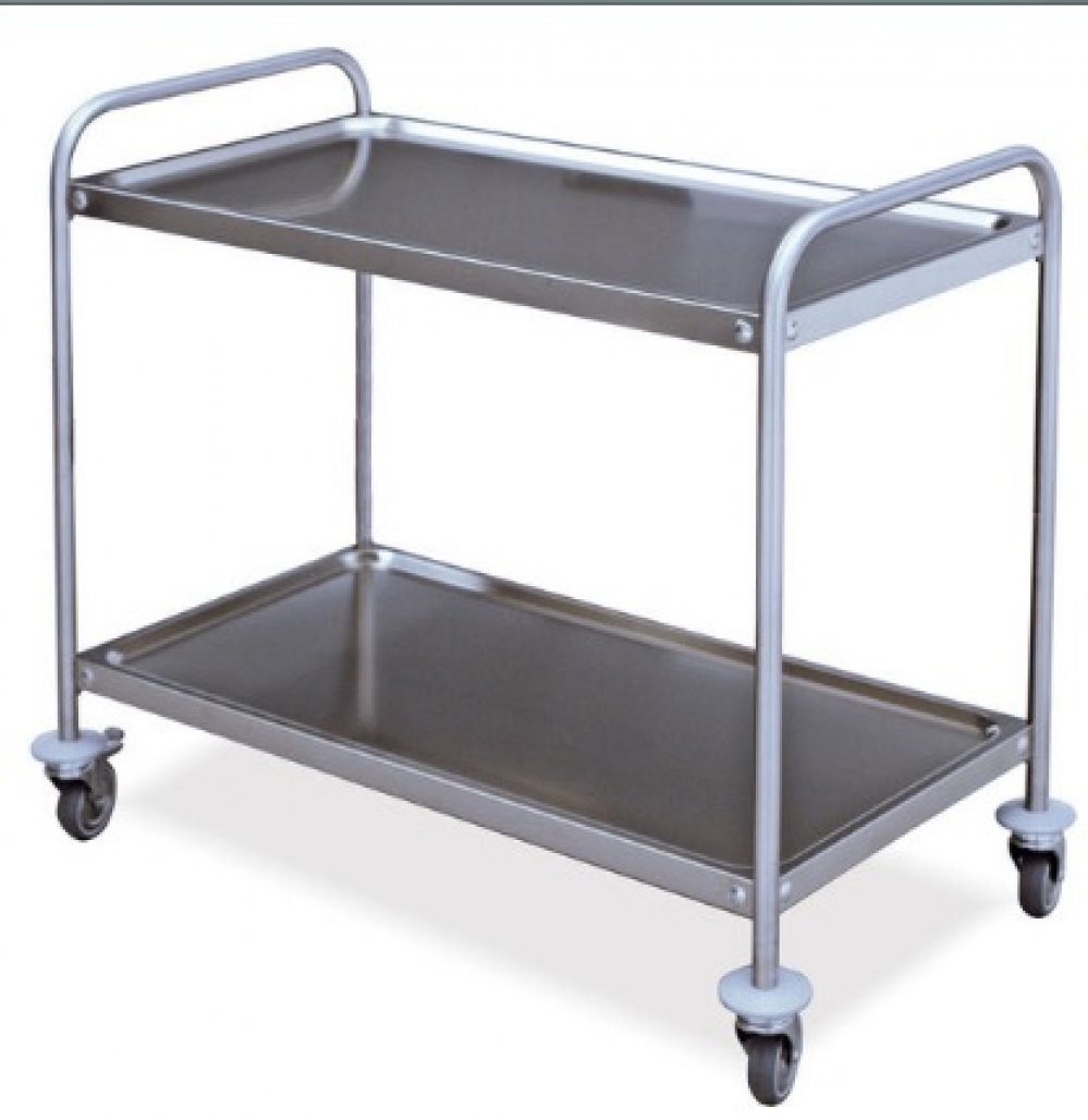 Carrello inox 2 ripiani