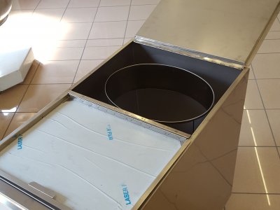 TRAMOGGIA INOX CARRELLATA PORTARIFIUTI
